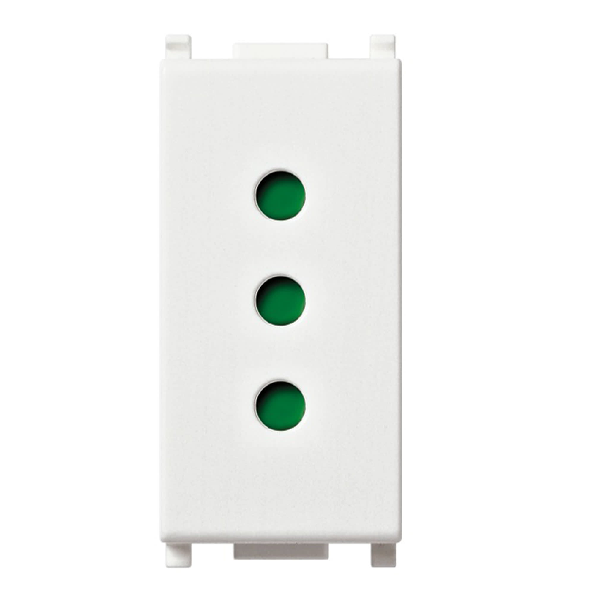 TOMA TIPO 3 EN LINEA 2P+T 10A 250V BLANCO-1 MODULO (LINEA PLANA) VIMAR
