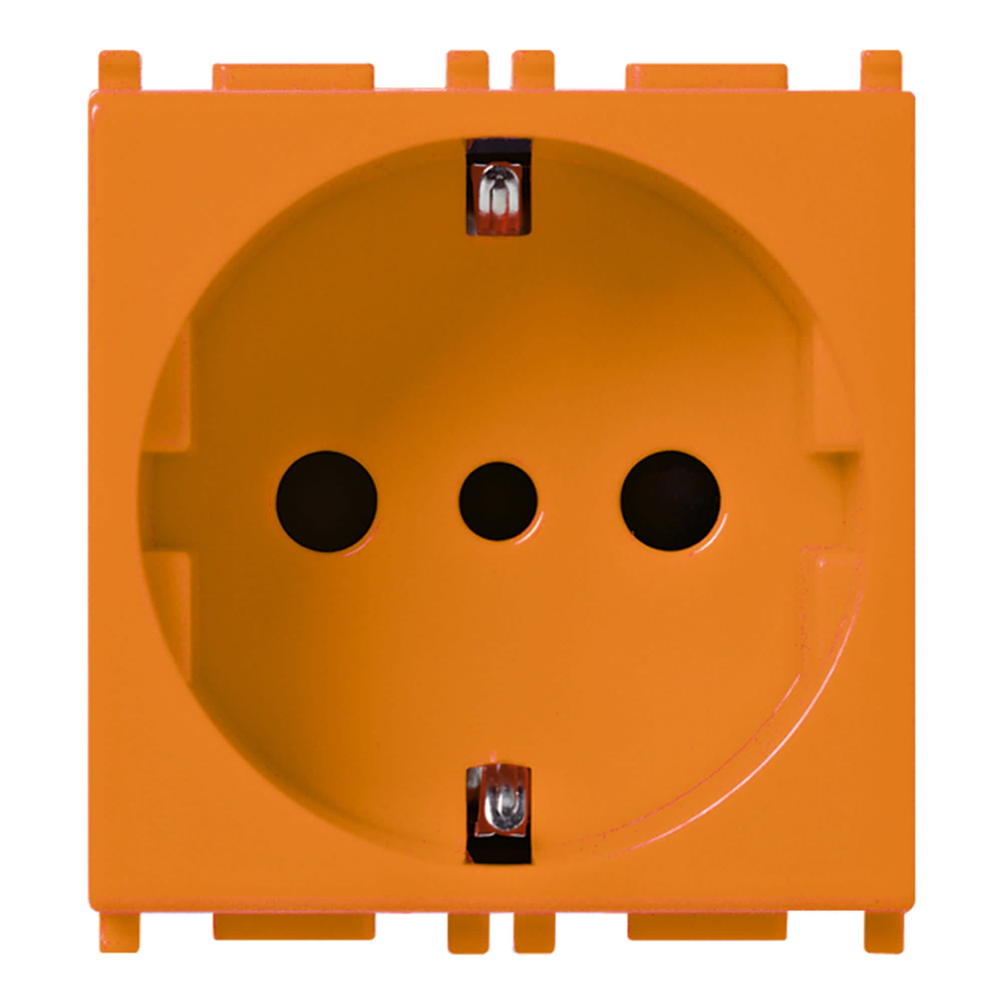 TOMA TIPO SCHUKO 2P+T 16A 250V NARANJA-2 MODULOS (LINEA PLANA) VIMAR
