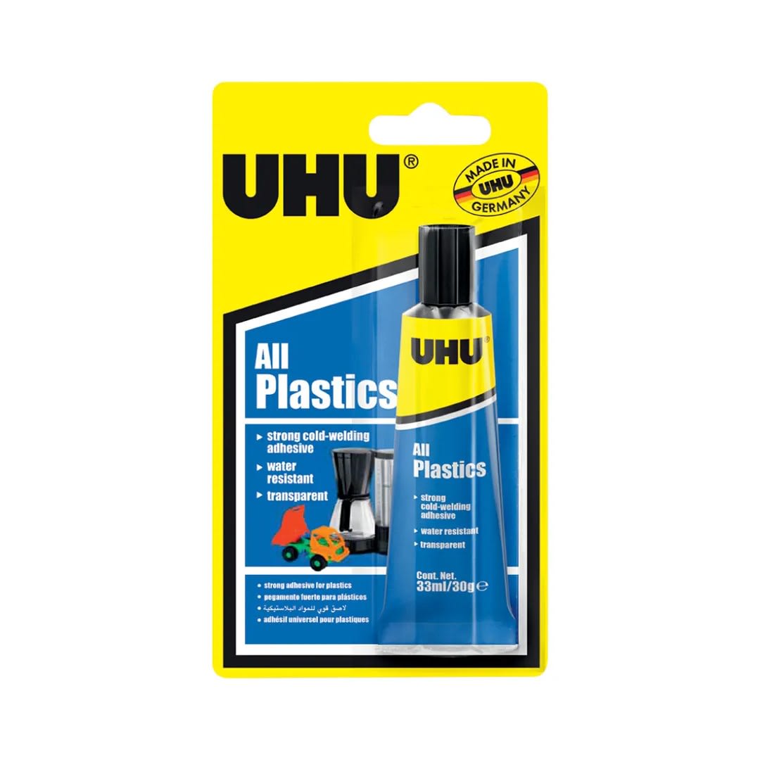 PEGAMENTO ALL PLASTICS TRANSPARENTE PARA PLASTICOS RESISTENTE Y DURADERO UHU
