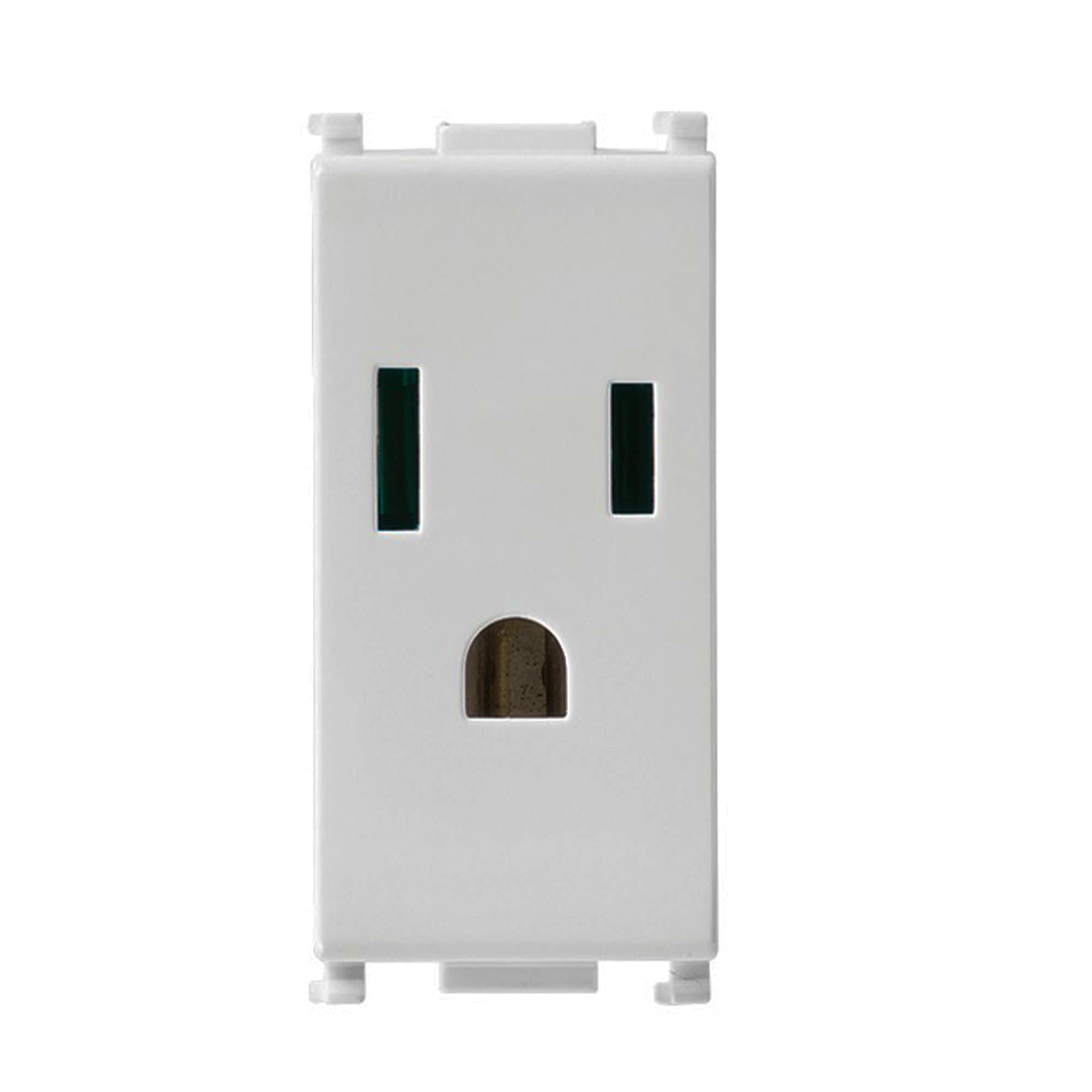 TOMA TIPO NEMA (AMERICANO) 2P+T 15A 127V BLANCO-1 MODULO (LINEA PLANA) VIMAR1