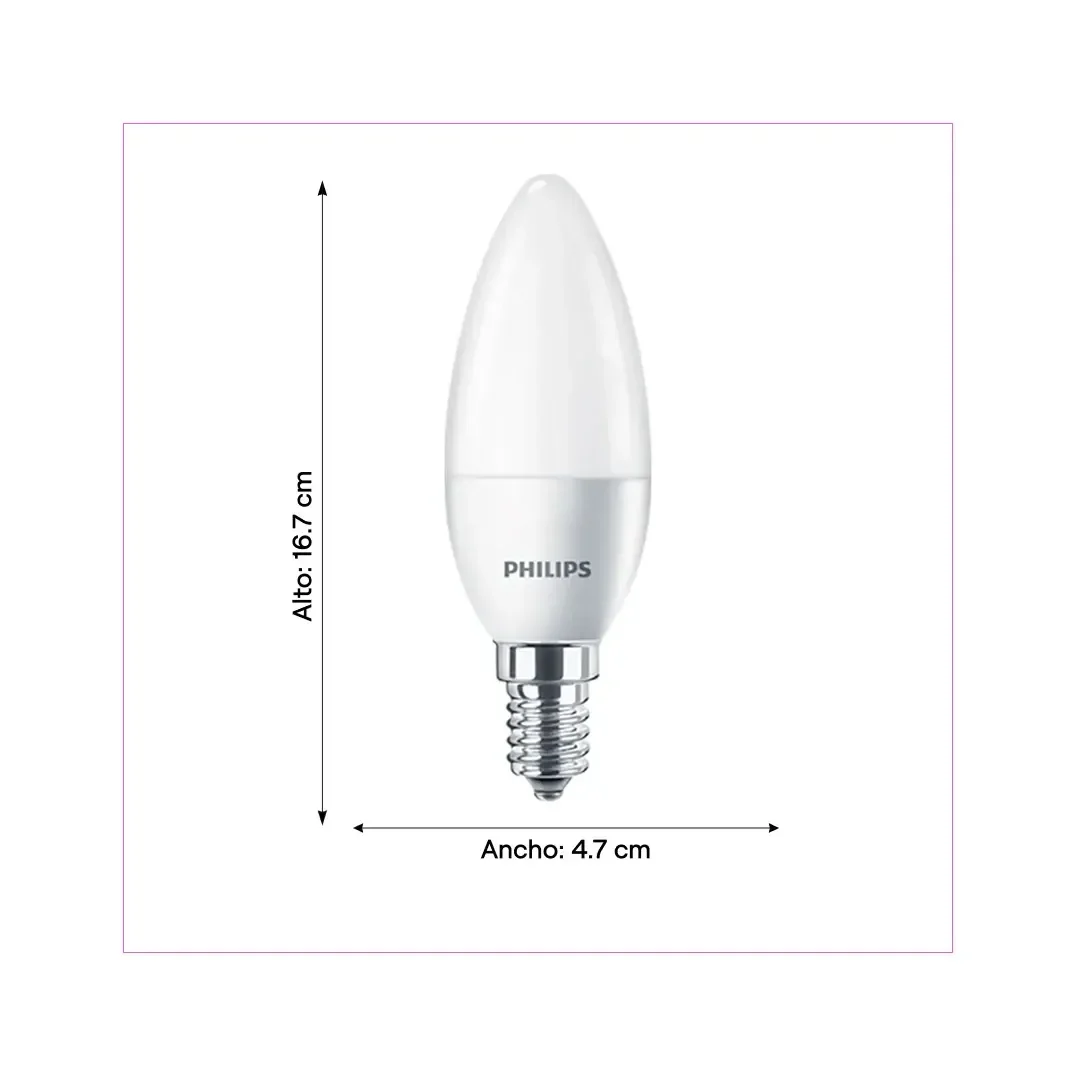 FOCO LED VELA 3.5-40W E14/E27 BLANCO PHILIPS2