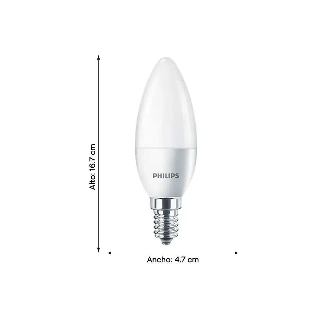 FOCO LED VELA AMARILLO E14 40W PHILIPS2