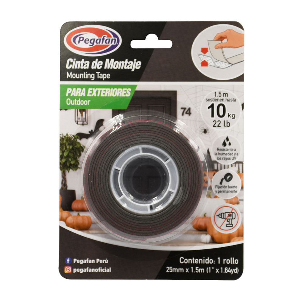 CINTA MONTAJE EXTERIORES 25X1.5M PEGAFAN1