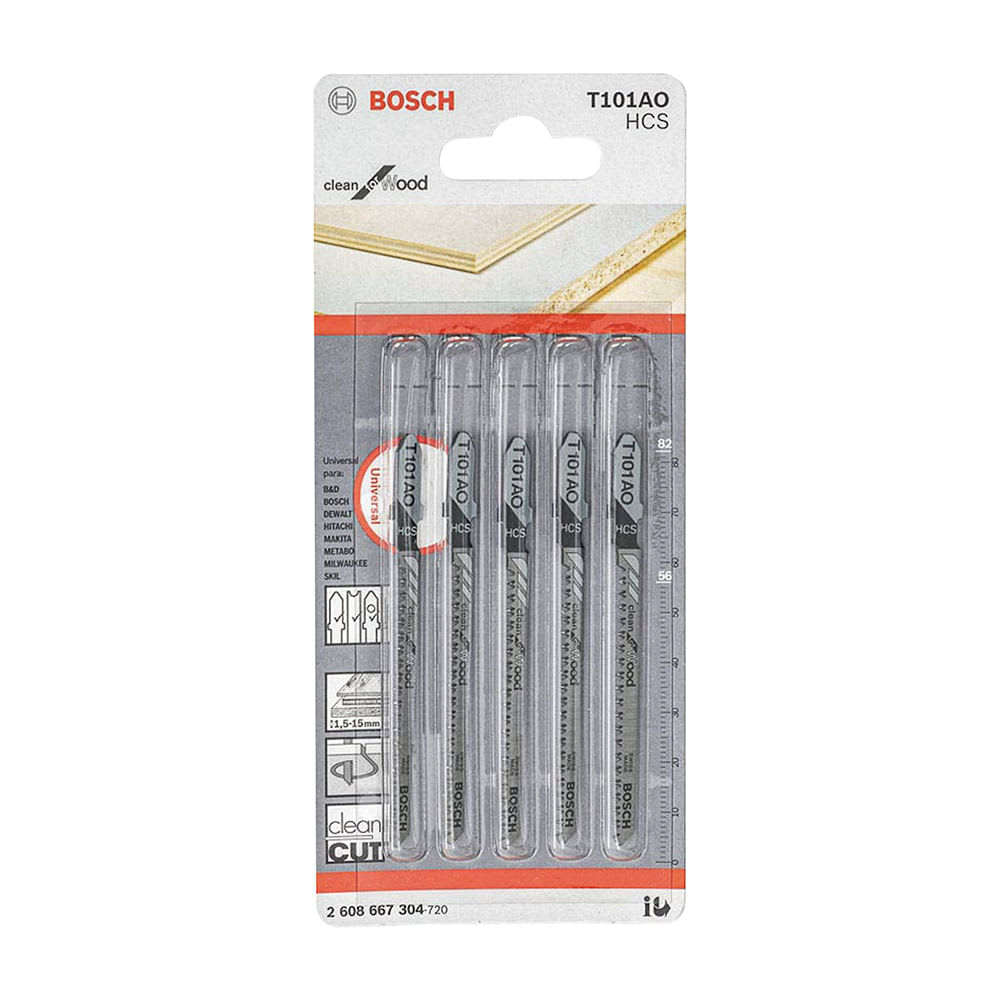 SET DE 5 HOJAS DE CALAR T101AO CORTE FINO PARA MADERA BOSCH1