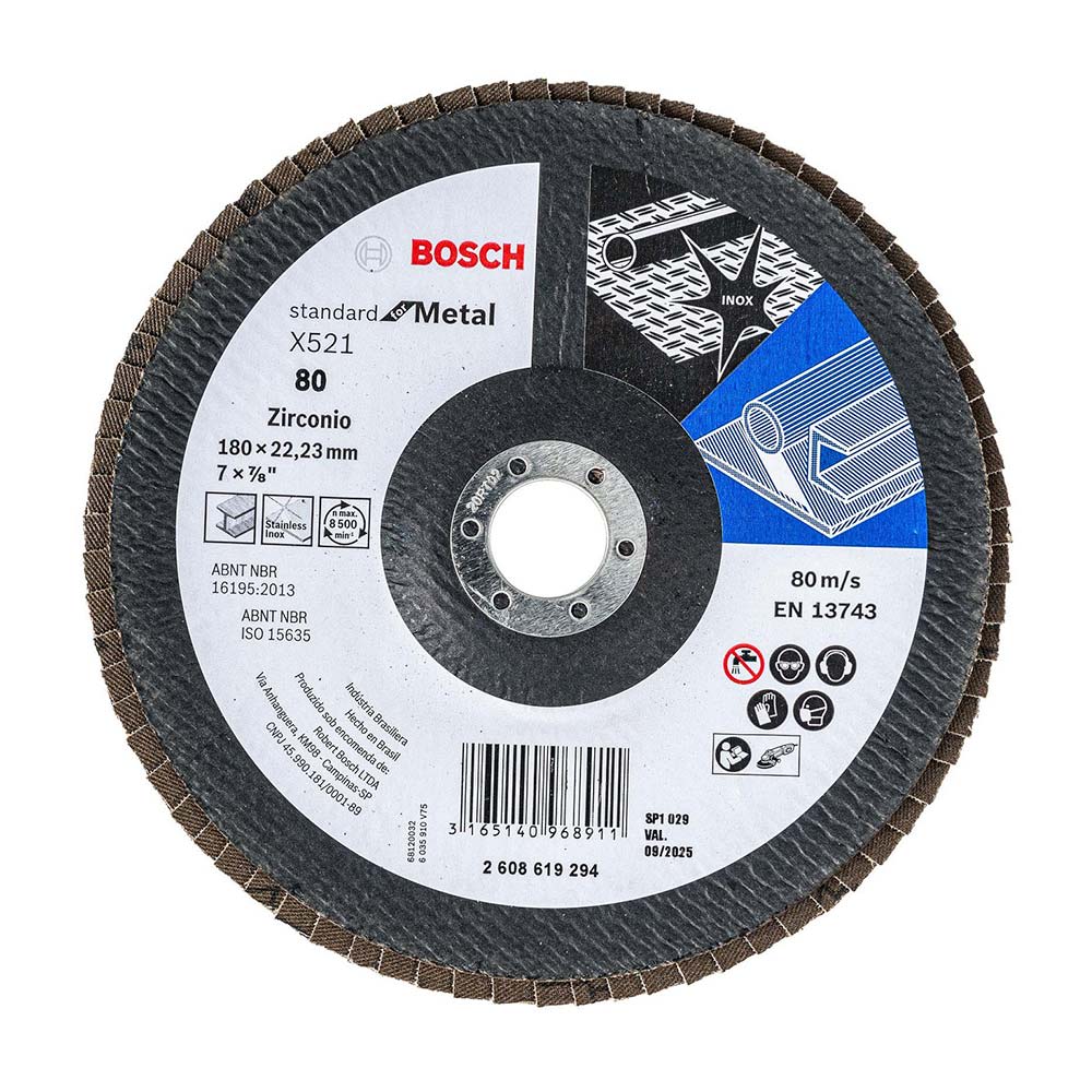 DISCO FLAP STANDARD INOX/METAL 7'' GR80 BOSCH
