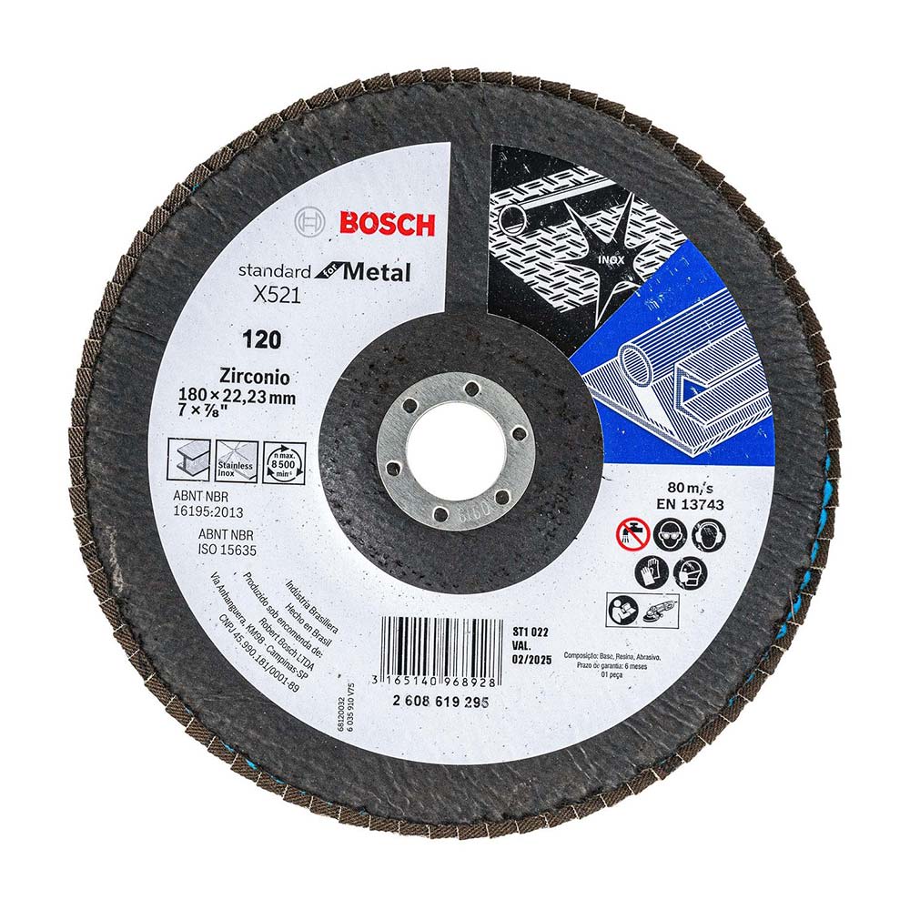 DISCO FLAP STANDARD INOX/METAL 7'' GR120 BOSCH