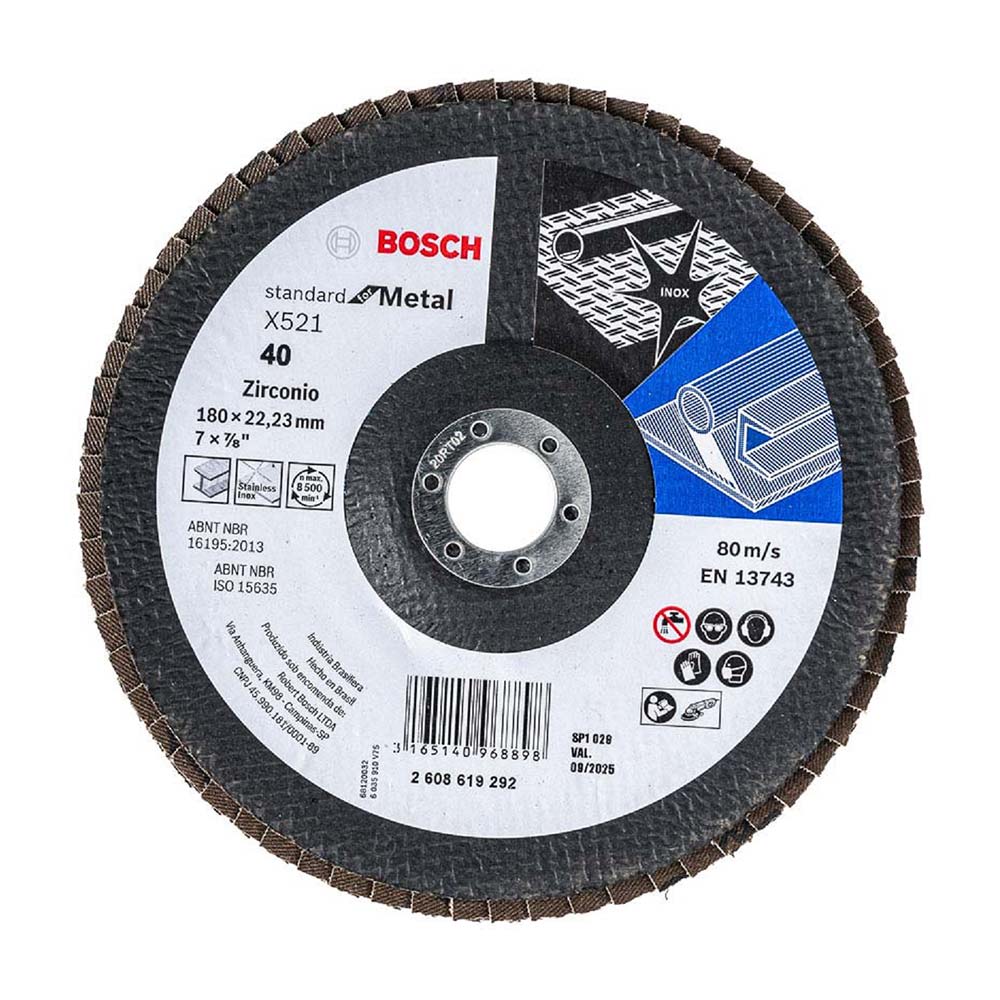DISCO FLAP STANDARD INOX/METAL 7'' GR40 BOSCH