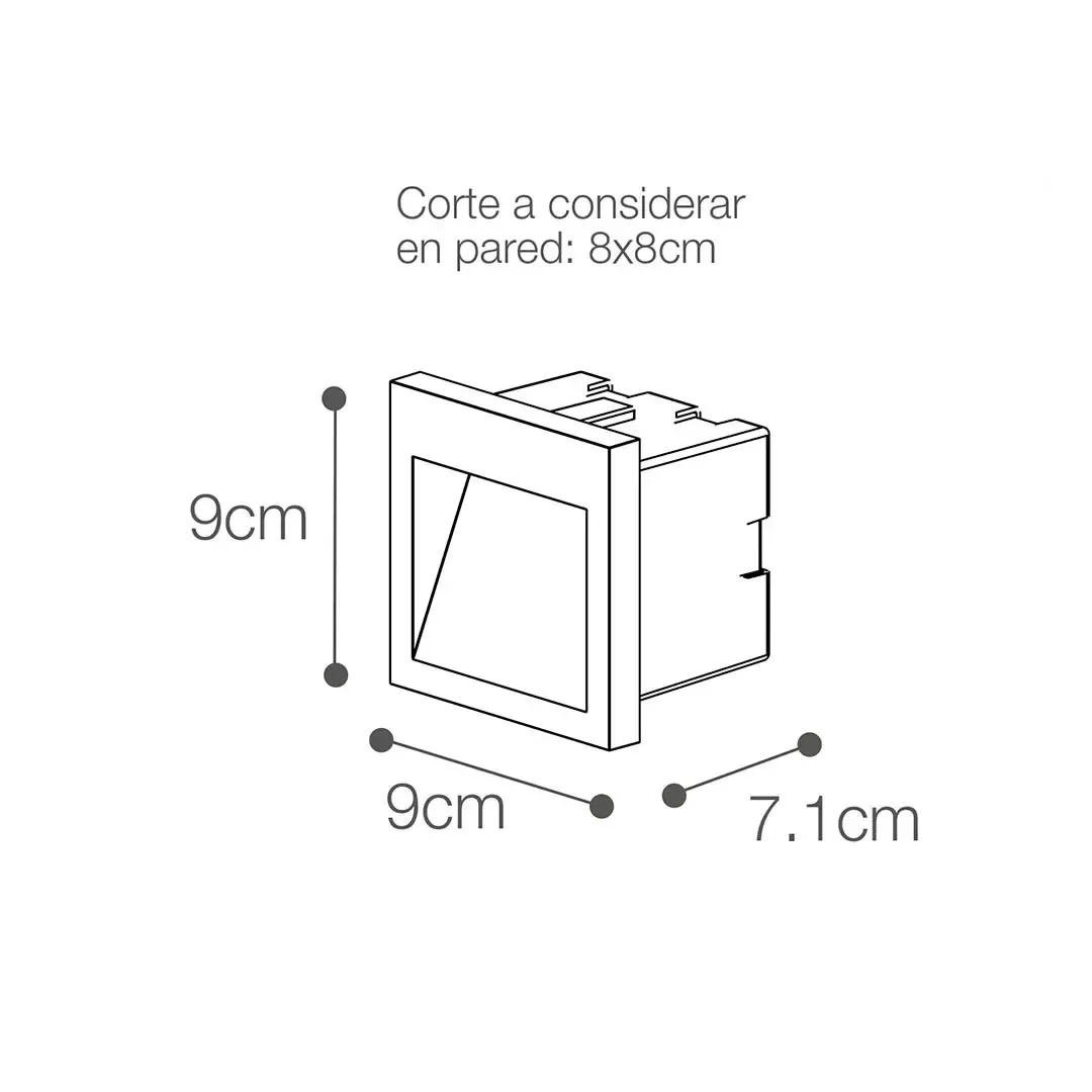 LUZ GUIA LED 3W LUZ CALIDA IP65 BLANCO LIGHTECH3
