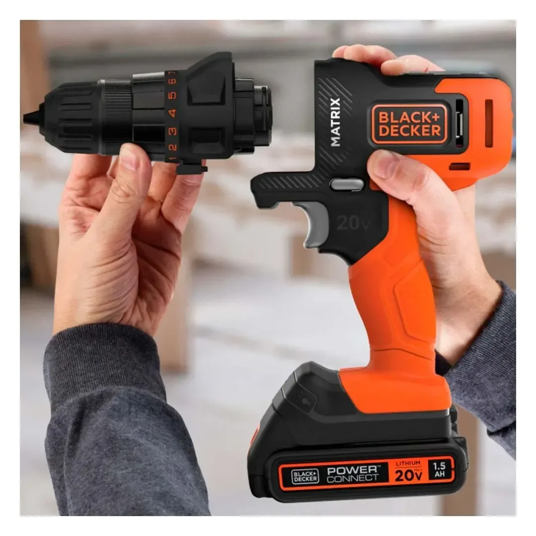 TALADRO ATORNILLADOR 20V 6EN1 MATRIX MTX20K6A BLACK & DECKER12