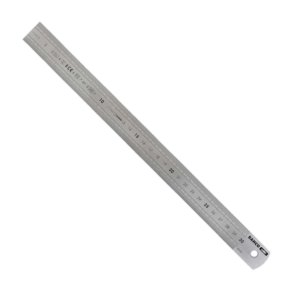 REGLA DE ACERO INOXIDABLE MODELO SR300MM PLATA DE 30 CM BAHCO