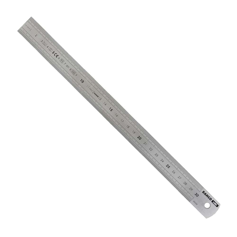 REGLA DE ACERO INOXIDABLE MODELO SR300E 300MM IMPERIAL PLATA BAHCO