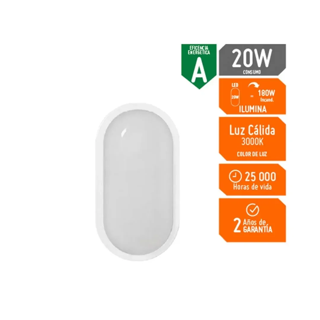 APLIQUE TORTUGA LED 20W IP65 BLANCO LUZ CALIDA GZ LIGTHING3