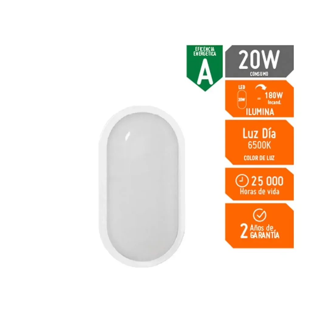 APLIQUE TORTUGA LED 20W IP65 BLANCO LUZ DIA GZ LIGTHING3