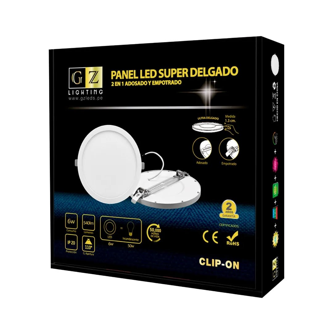 PANEL LED REDONDO SLIM 6W LD GZ LIGTHING2