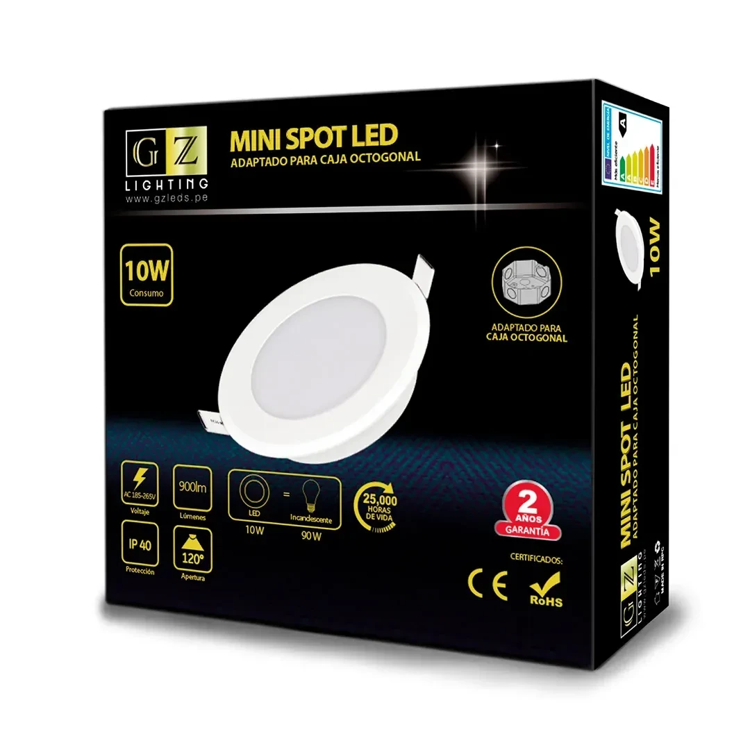 SPOT LED 12W P/CAJA OCTOGONAL LD GZ LIGTHING2