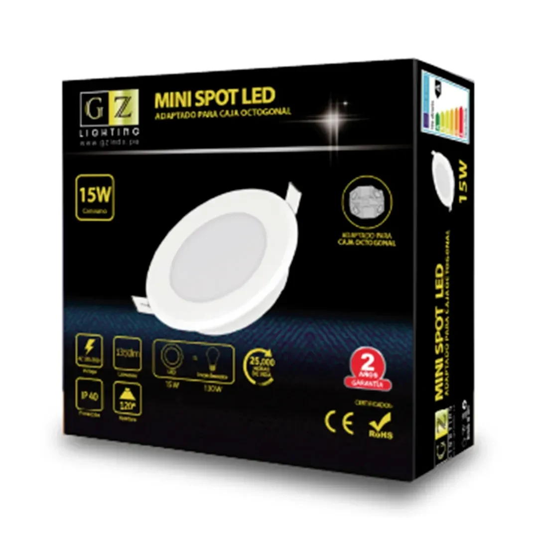 SPOT LED 15W P/CAJA OCTOGONAL LC GZ LIGTHING2