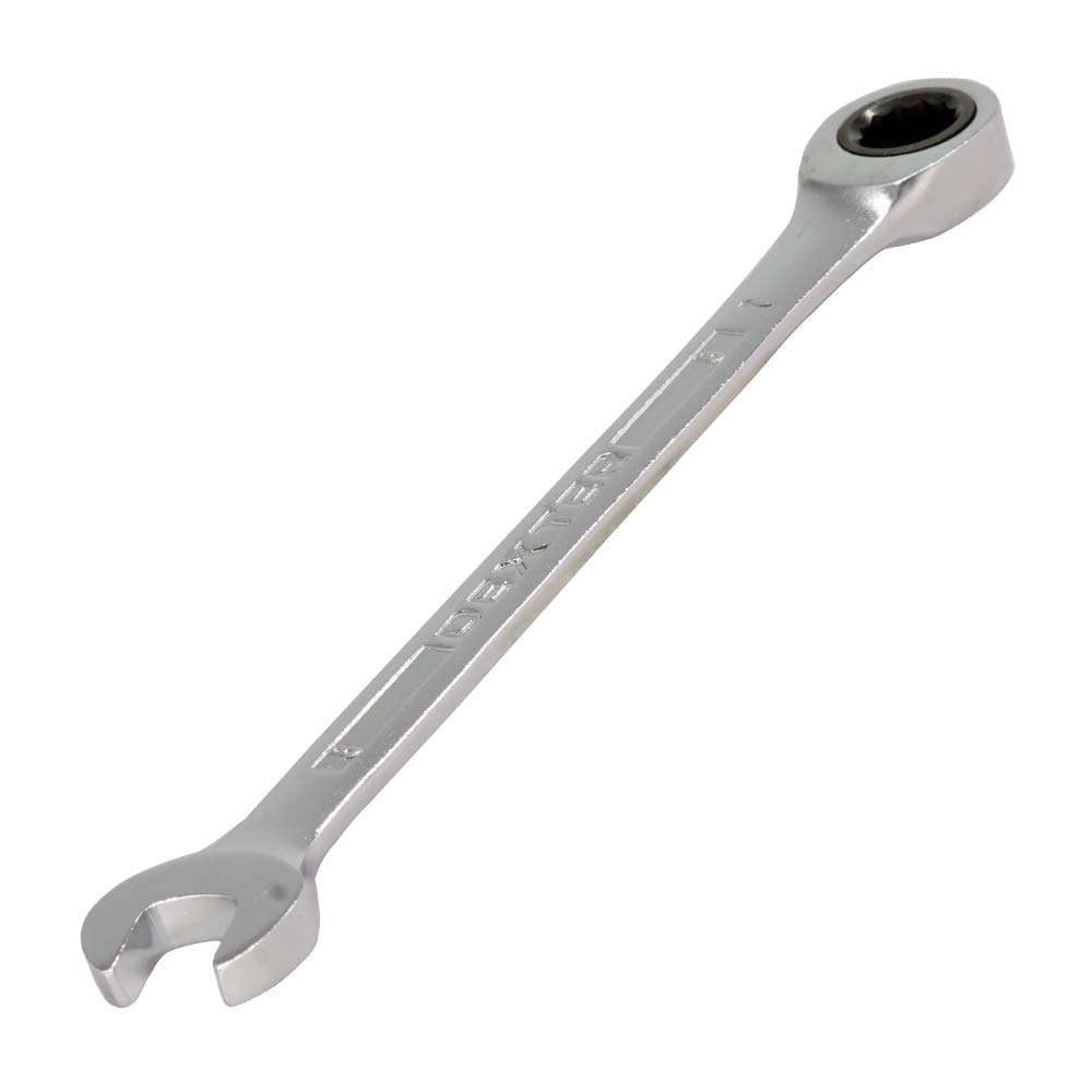 LLAVE COMBINADA CON RATCHET DE 8MM CROMADA DEXTER