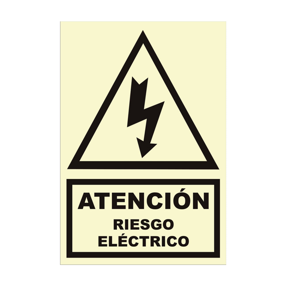SEÑAL DE RIESGO ELECTRICO FOTOLUMINISCENTE 22X15CM SM