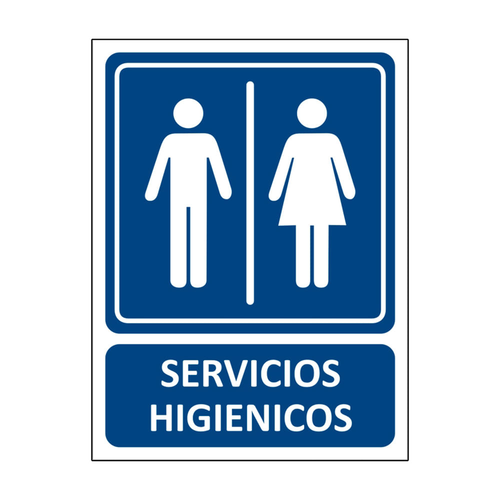 SEÑAL DE SERVICIOS HIGIENICOS MIXTO 20X15CM SM