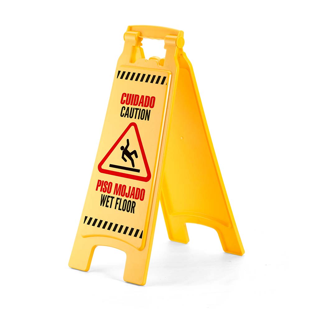 SEÑALETICA DE PLASTICO MODELO PISO MOJADO AMARILLO POLINPLAST