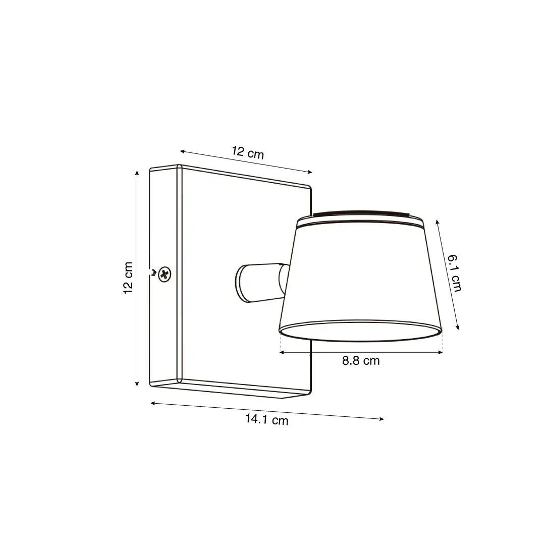 APLIQUE PASCAL LED 7W 30K 420LM 110G IP20 BK 120X1 LIGHTECH2