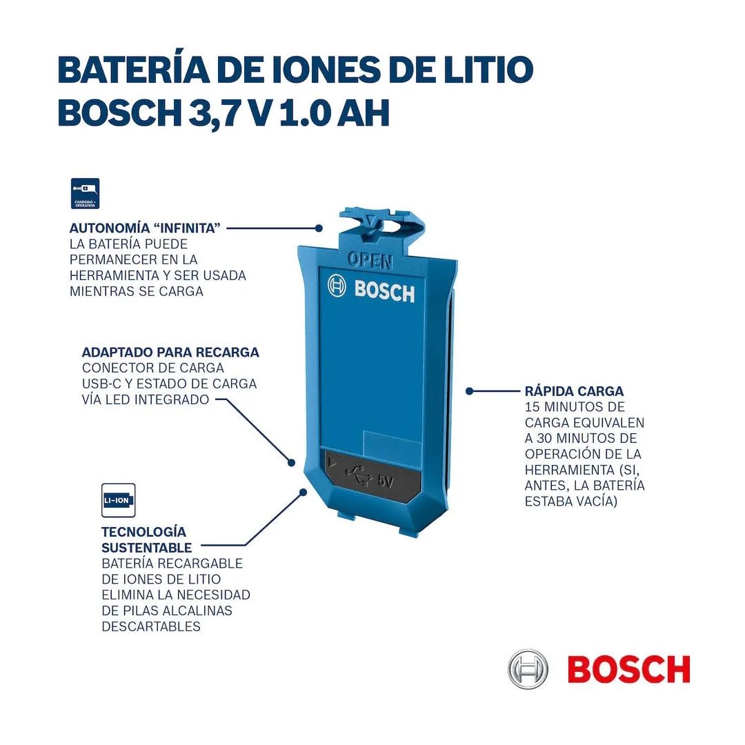 BATERIA DE IONES DE LITIO 3.7V 1.0AH EN AZUL BOSCH4