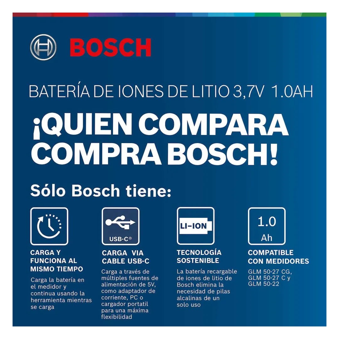 BATERIA DE IONES DE LITIO 3.7V 1.0AH EN AZUL BOSCH5
