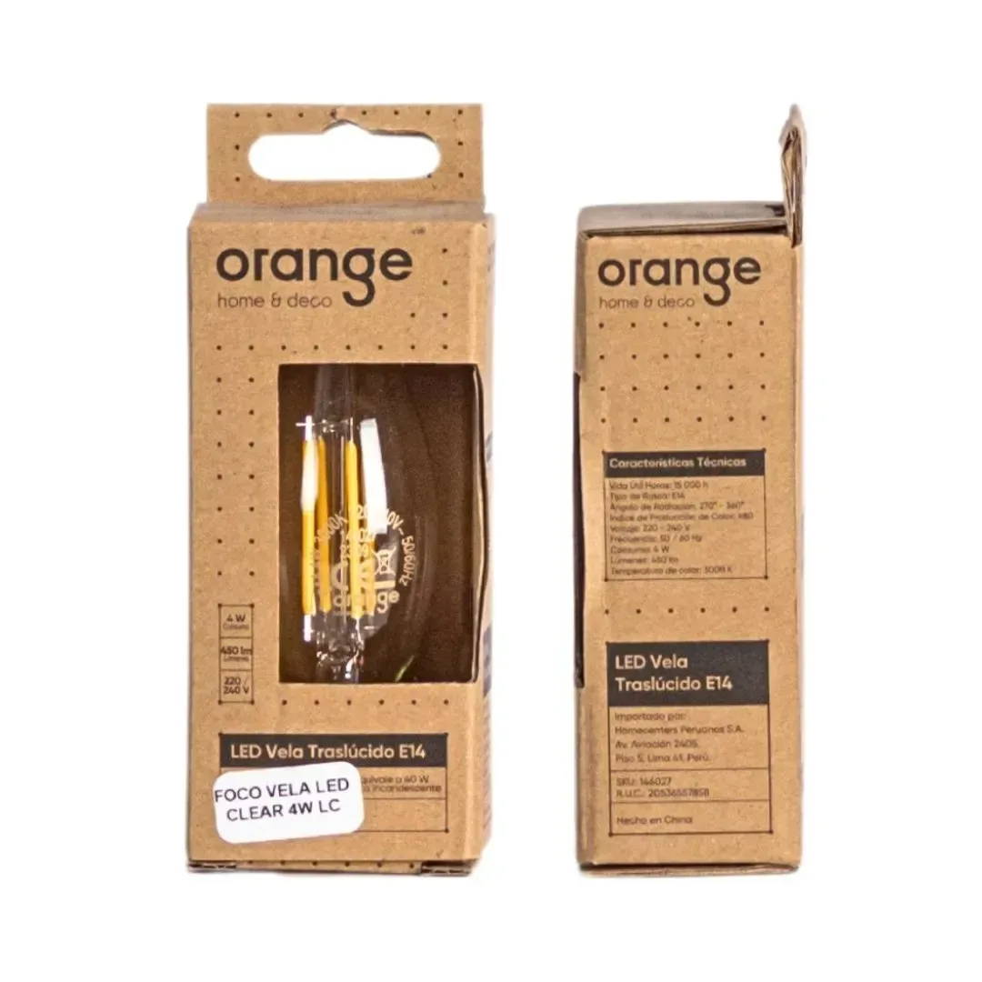 FOCO VELA LED CLEAR 4W LC ORANGE4