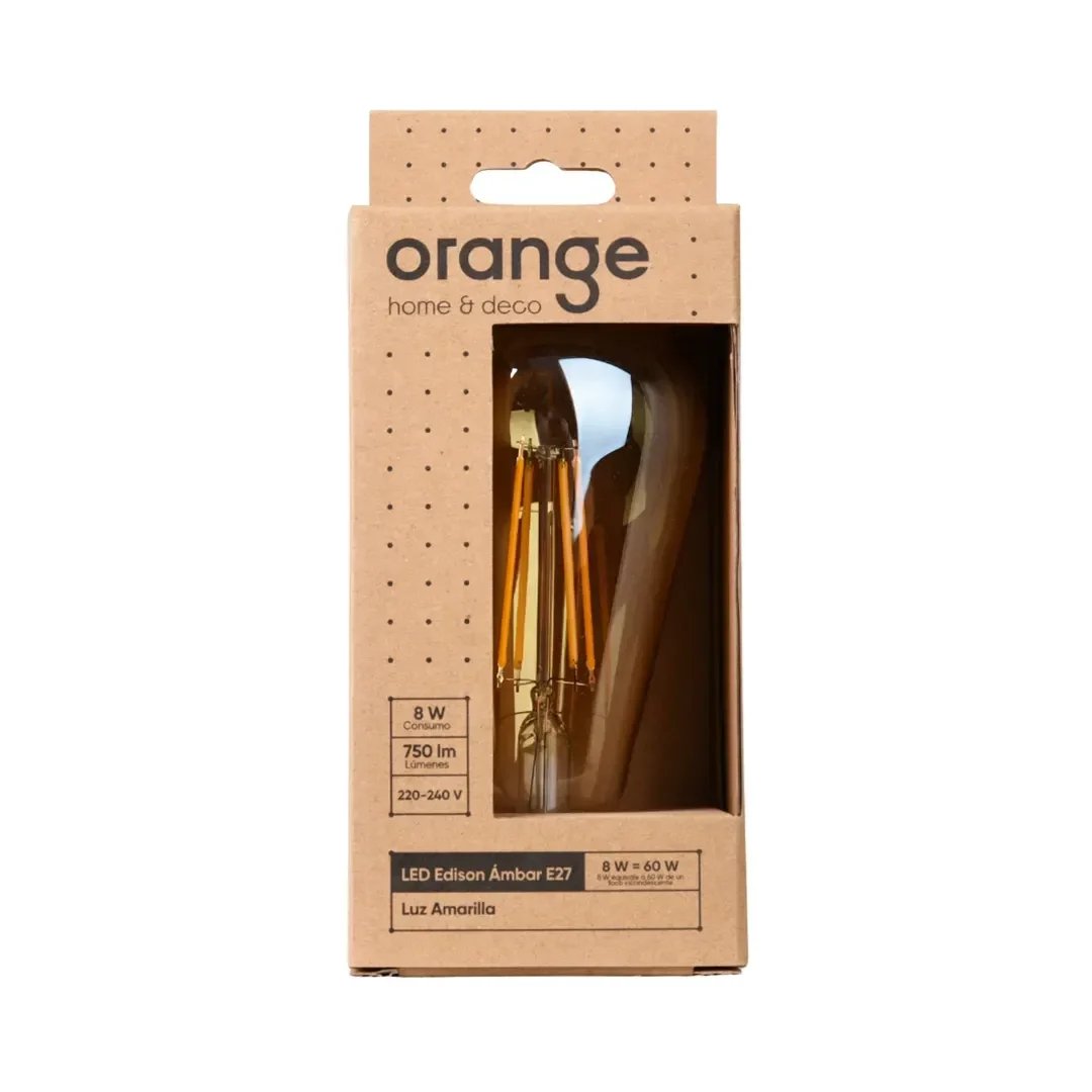 FOCO LED PERA AMBAR 8W LC E27 ORANGE4