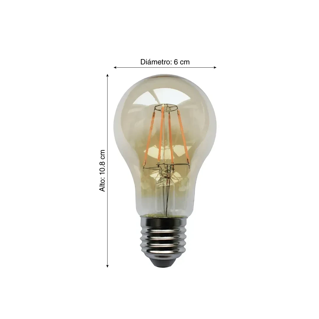 FOCO LED VINTAGE BULBO 5.5W AMBAR VIDRIO E27 ORANGE2