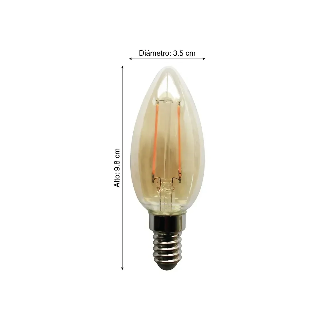FOCO VELA LED VINTAGE AMBAR 2W E14 LC ORANGE2