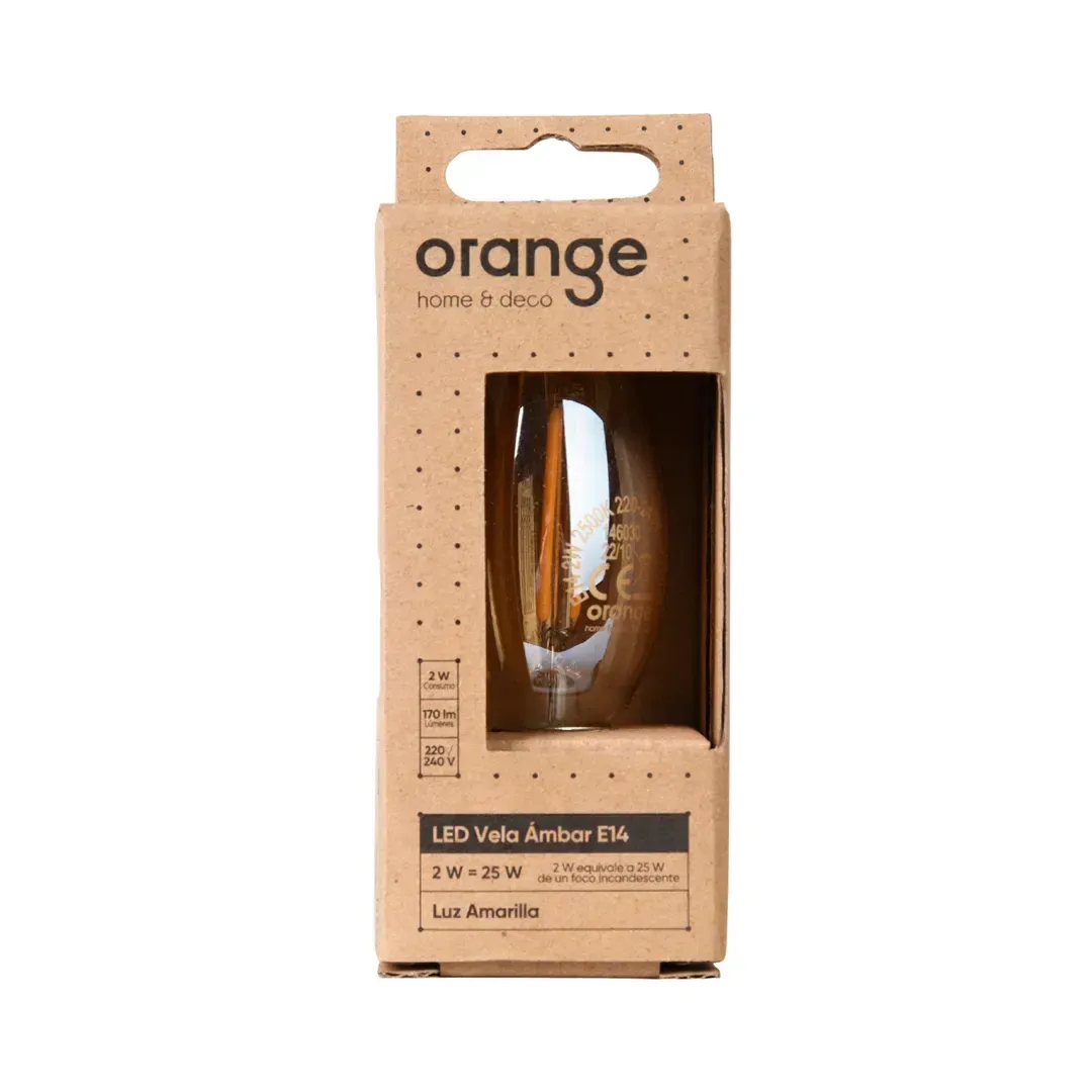 FOCO VELA LED VINTAGE AMBAR 2W E14 LC ORANGE4