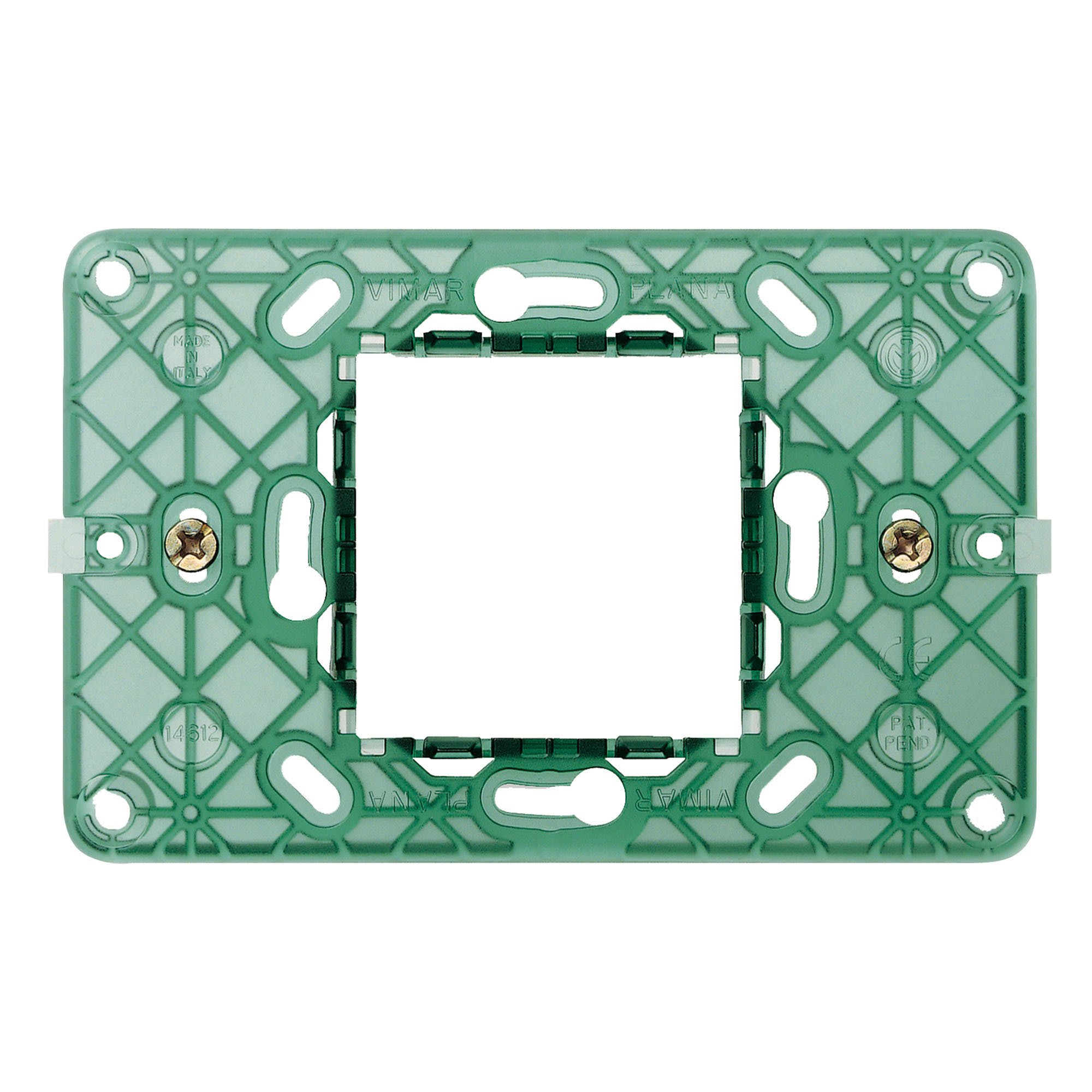 SOPORTE PARA PLACA 2 MODULOS C/TORNILLOS (LINEA PLANA) VIMAR1