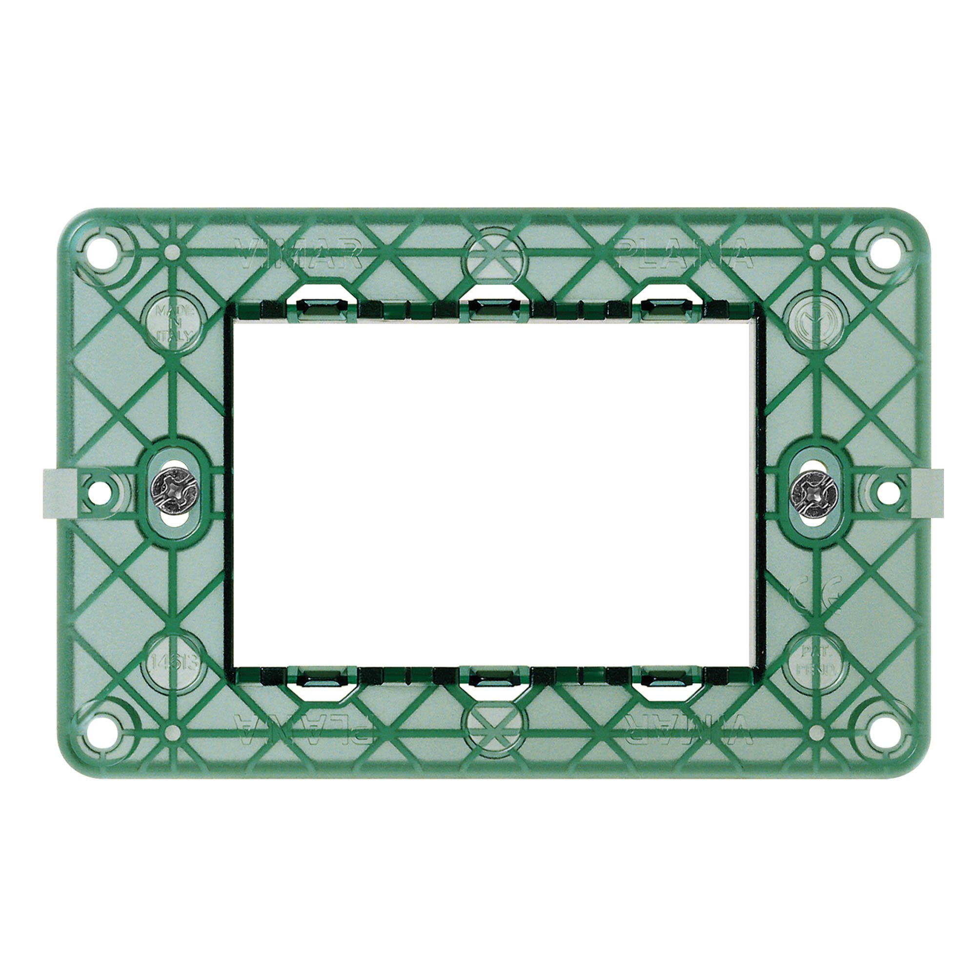 SOPORTE PARA PLACA 3 MODULOS C/TORNILLOS (LINEA PLANA) VIMAR