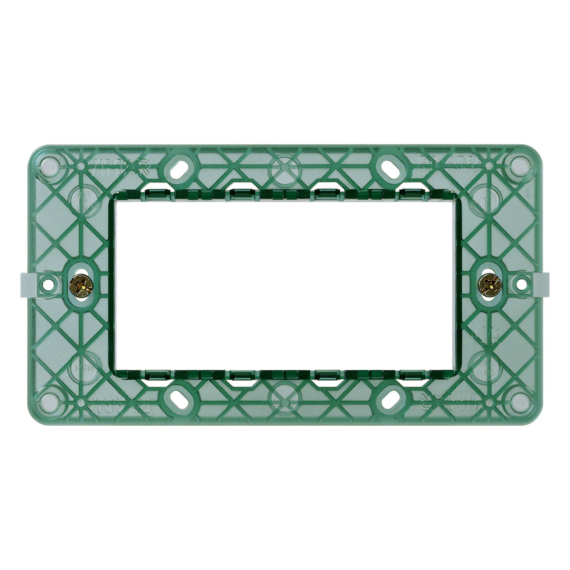 SOPORTE PARA PLACA 4 MODULOS C/TORNILLOS (LINEA PLANA) VIMAR1