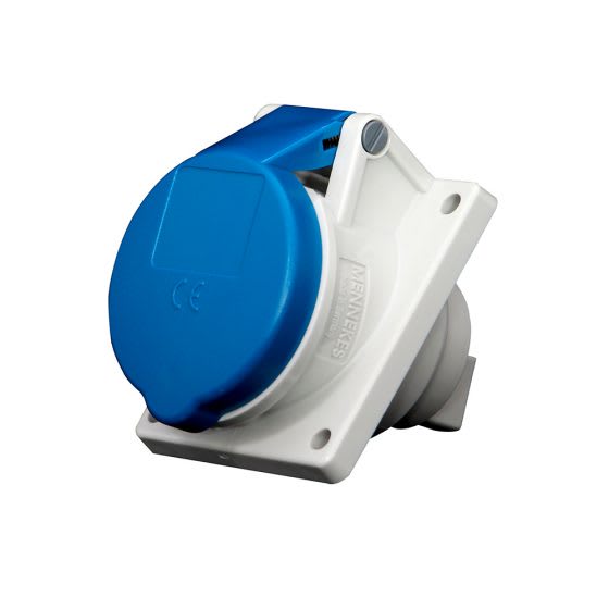 TOMA EMPOTRABLE 16AMP 2P+T 250V AZUL 6H IP44 (INCLINADO) MENNEKES3