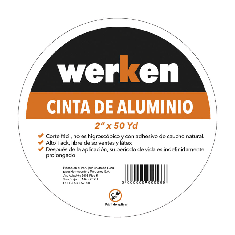 CINTA ALUMINIO 2'' X 50 YDS WERKEN