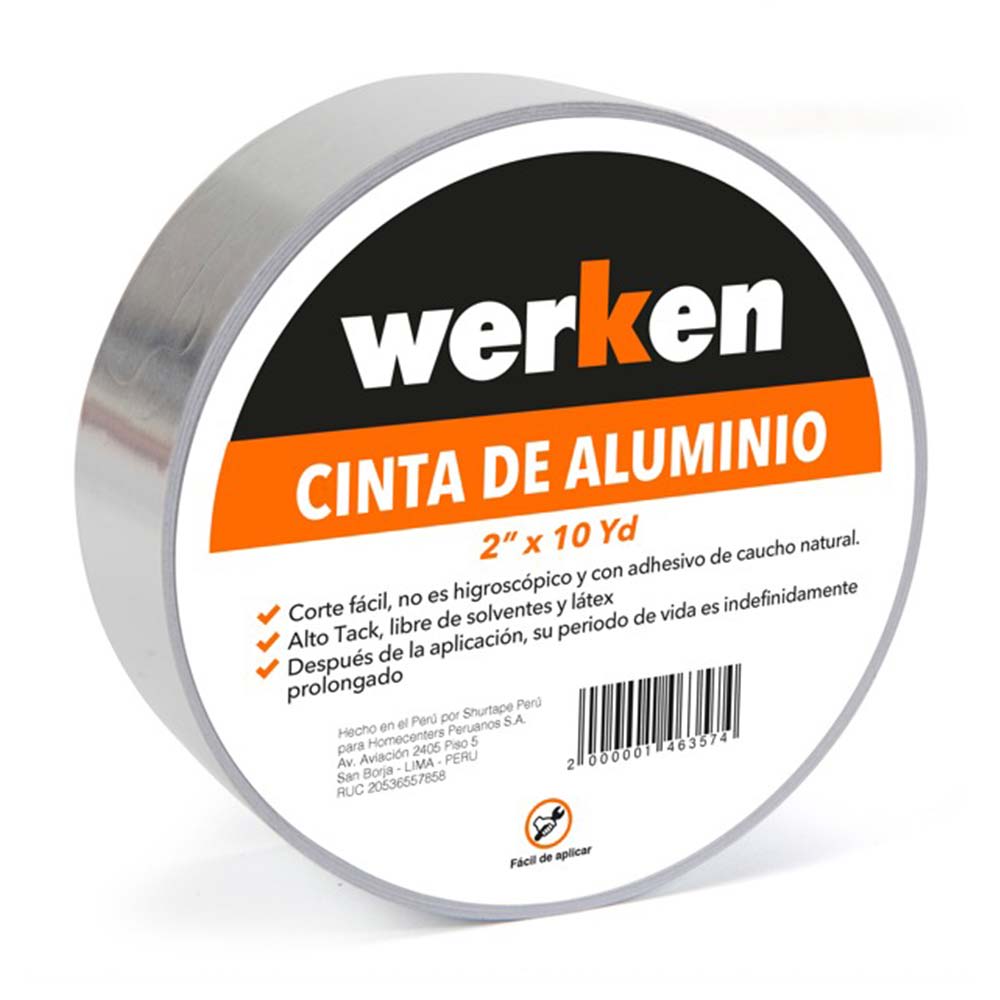 CINTA ALUMINIO 2'' X 10 YDS WERKEN