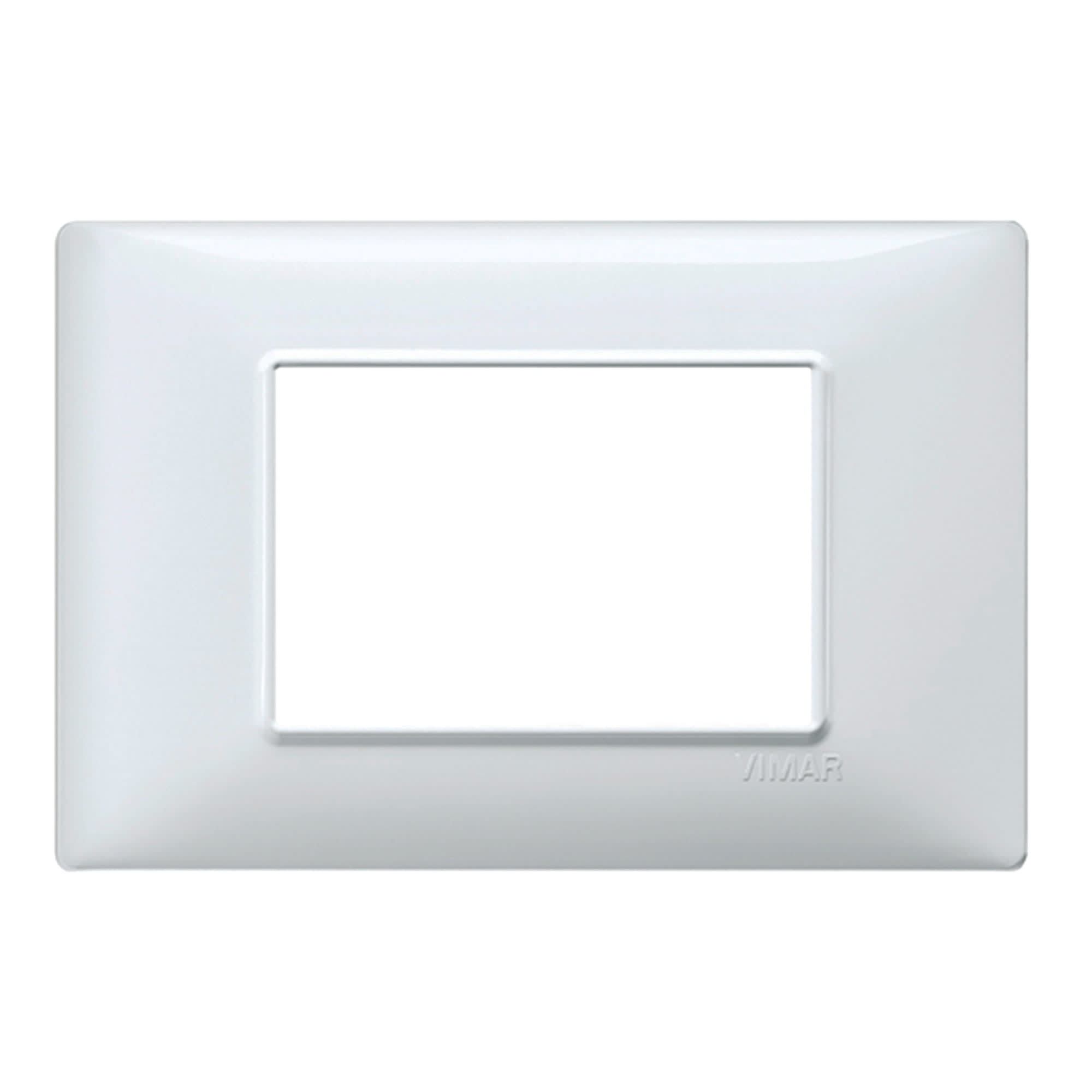 PLACA 3 MODULOS TECNOPOLIMERO BLANCO (LINEA PLANA) VIMAR1