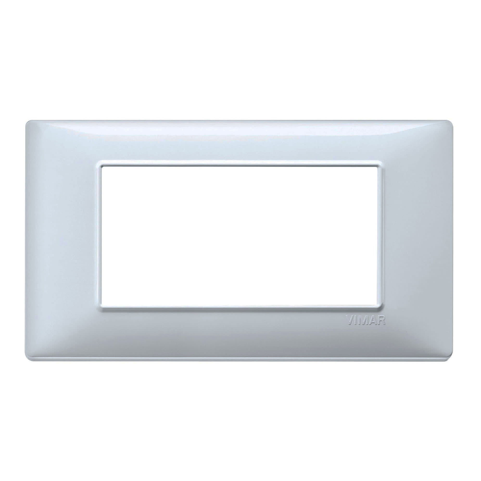 PLACA 4 MODULOS TECNOPOLIMERO BLANCO (LINEA PLANA) VIMAR1
