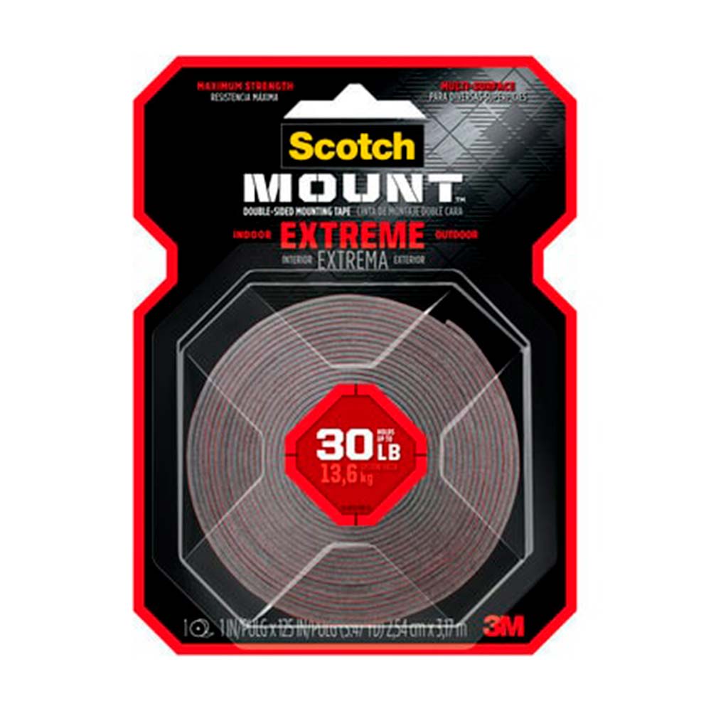 CINTA DE DOBLE CONTACTO EXTREMA 3.17 M ACRILICA NEGRO 25.4MMX3.17MM 3M PERU