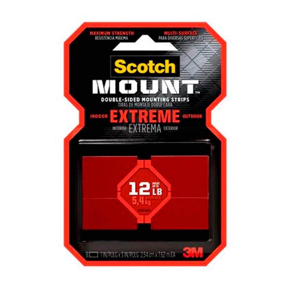 CINTA DE DOBLE CONTACTO EXTREMA 8 TIRAS 3M PERU1