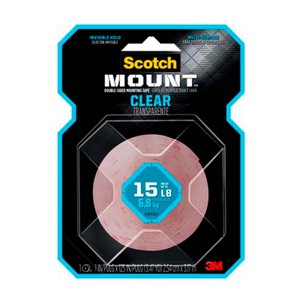 CINTA DE DOBLE CONTACTO TRANSPARENTE 25.4MMX3.17M 3M PERU1