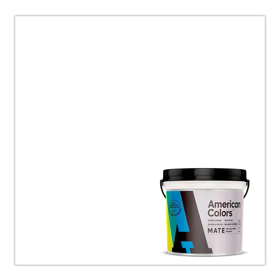 PINTURA MATE BLANCO 1/4 GALON AMERICAN COLORS4