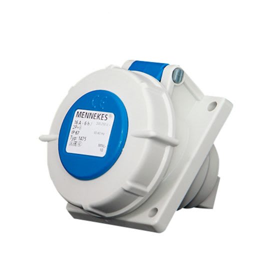 TOMA EMPOTRABLE 16AMP 2P+T 250V AZUL 6H IP67 MENNEKES2