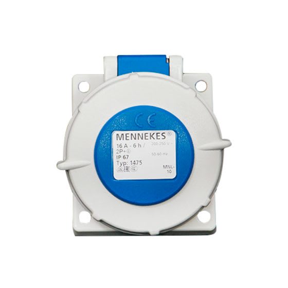 TOMA EMPOTRABLE 16AMP 2P+T 250V AZUL 6H IP67 MENNEKES3