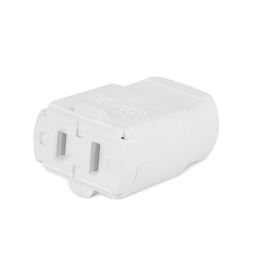 CONECTOR AEREO POLARIZADO 2 PATAS 15A BLANCO PVC/METAL LEVITON
