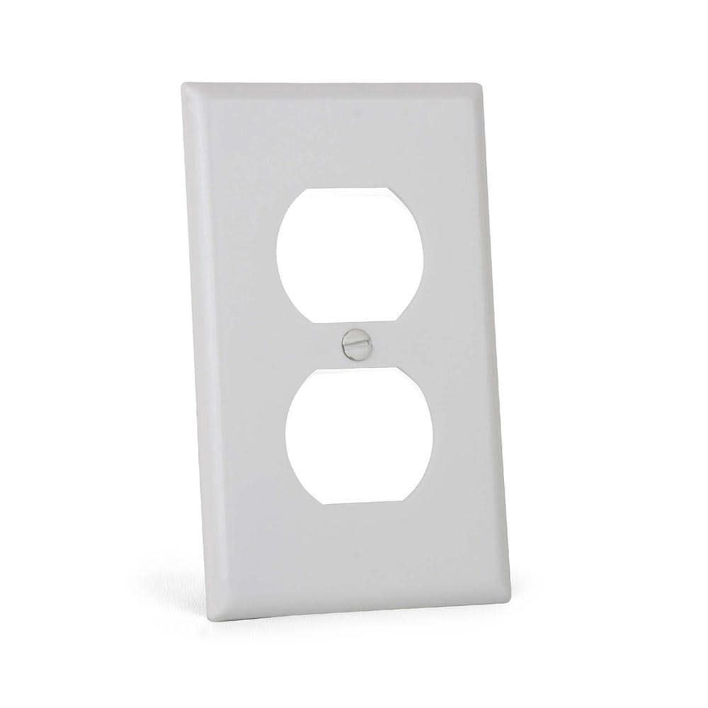 PLACA DOBLE BAQUELITA BLANCA LEVITON1