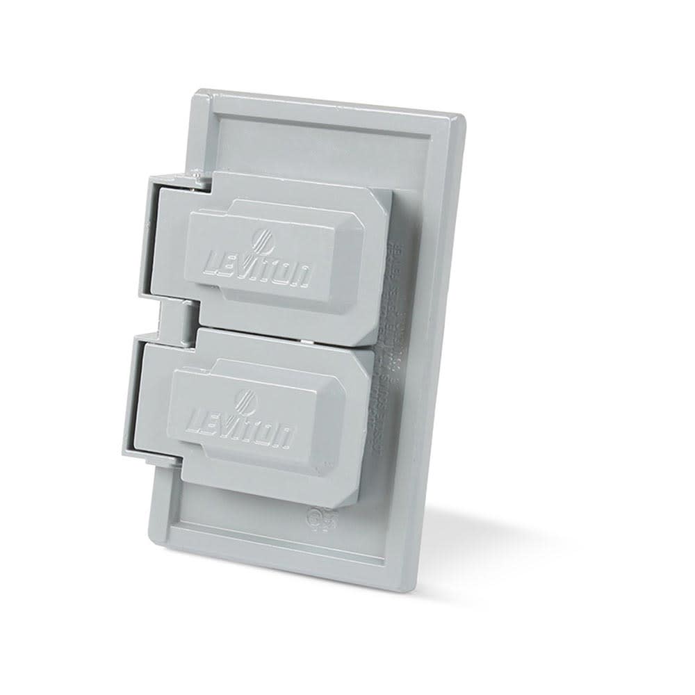 PLACA DOBLE HERMETICA ACERO LEVITON1