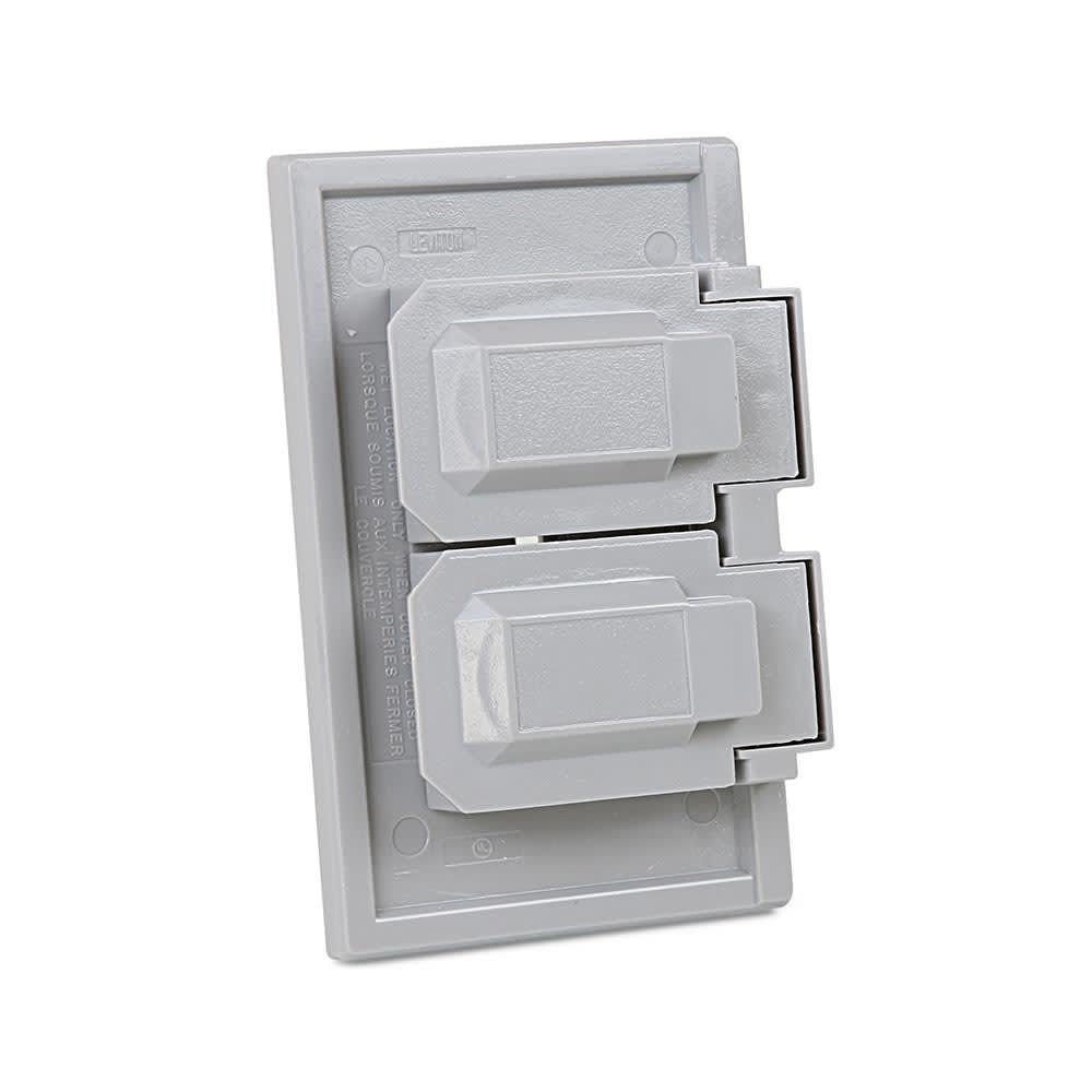 PLACA DOBLE HERMETICA BAQUELITAGRIS LEVITON